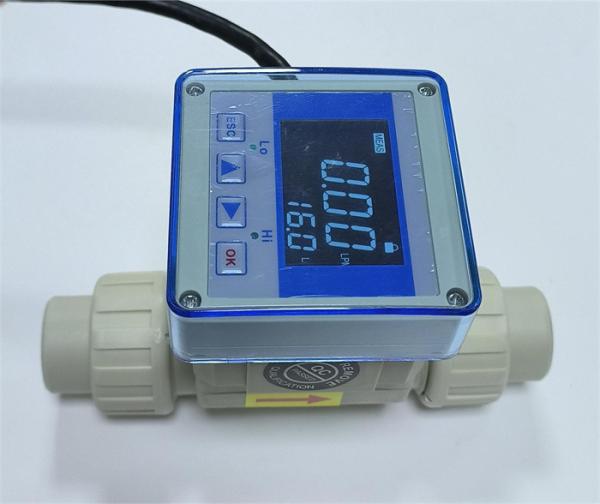 Impeller Flow Meter Plastic Runner Type Corrosion-Resistant With LCD Display