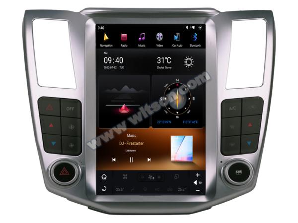 Écran Android Tesla Vertical 11.8 pour Lexus RX300 330 350 400H 2004-2008, Système multimédia stéréo GPS Carplay pour voiture
