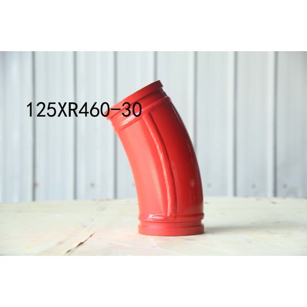 125*R460-30 Red White Orange Color Double Wear-resistant Material End elbow for Pump Trucks