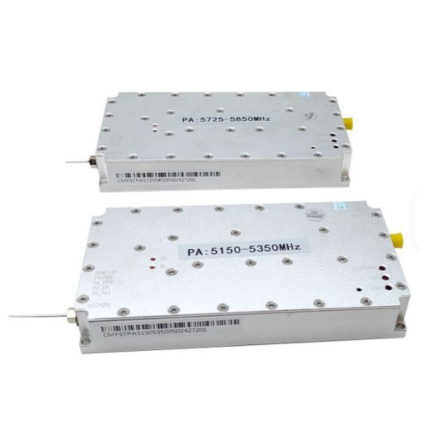 50W 6500-7200 MHz High-Power RF Amplifier Module with 24-28V and 132x53x17mm Size for Wireless & RF Applications