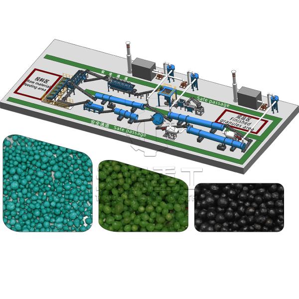 NPK Fertilizer Granulation Drum for Spray Wet Granulation Process