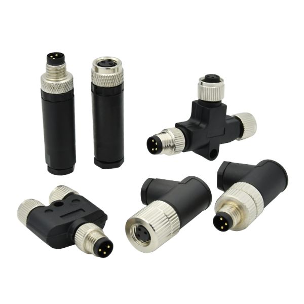 Waterproof M8 Mini Connector Metal 4pin Panel Mount Connector