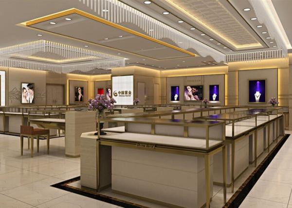 Stainless Steel Wooden Display Cases Large Space For Jewelry Display