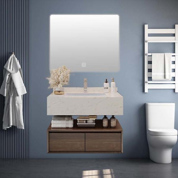 80*25*50cm Wall Mount Bathroom Vanity Bathroom Cabinet With Round Mirror