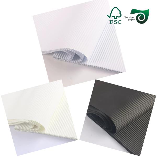 FSC 20 28 Papel ondulado de flauta blanco negro F ligero para el embalaje