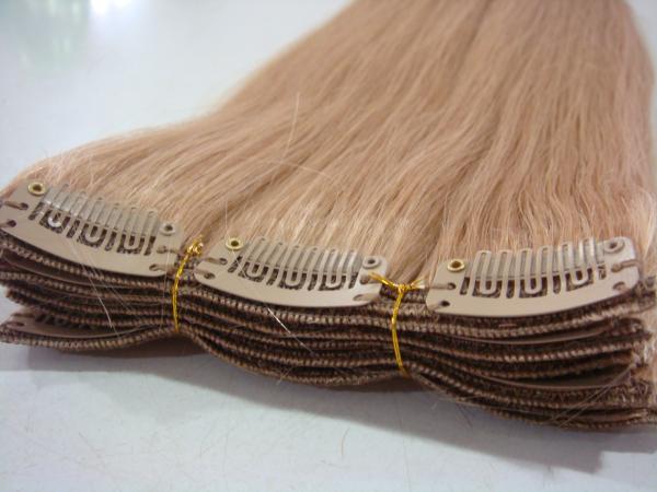 Extensions à clip blondes 10 12 14 16 Extensions de cheveux blond foncé