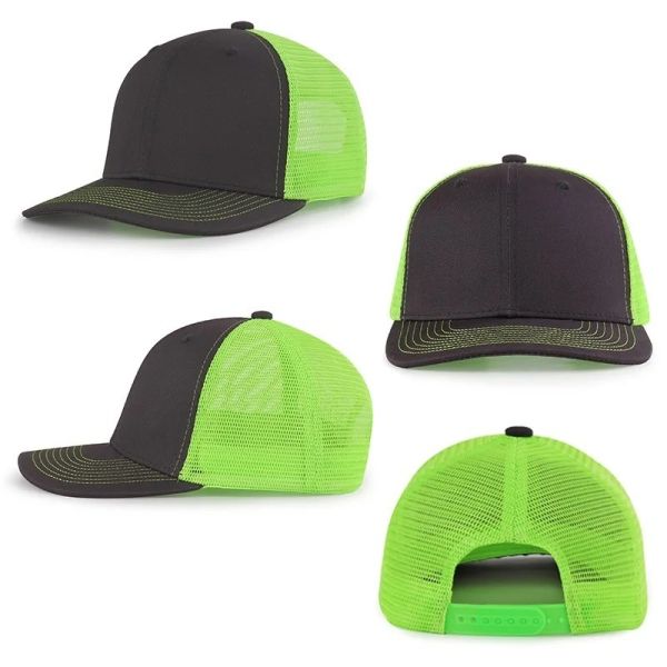 Custom Embroidered Logo Custom 6 Panel Cotton Trucker Cap with Plastic Snapback