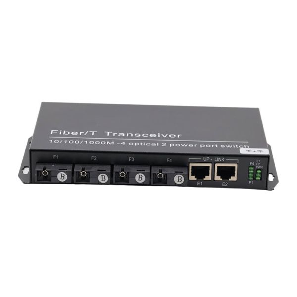 4 Port SC Fiber 2 Port RJ45 Gigabit Ethernet Switch Unmanaged Fiber Network Switch