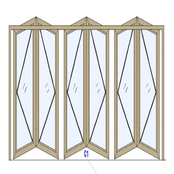 Aluminum Profile Folding Window Door Glass Slim Frame Glass Accordion Doors