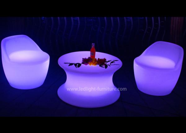 Illuminated Furniture Type LED Coffee Table Set With Rechargeable RGB Light
