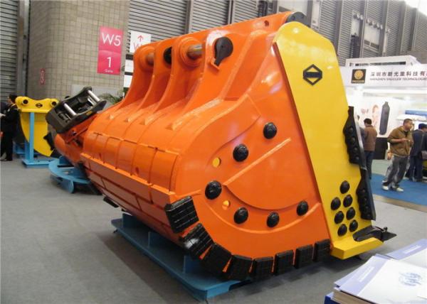 Heavy Duty Excavator Rock Bucket For Digging Coal Mine / Hard Soil 1-8m3 Capacity