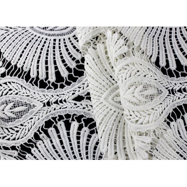 Heavy Embroidey Polyester Lace Fabric With French Venice Guipure DTM Azo Free