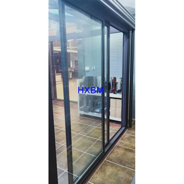 Grey Color Internal Folding Sliding Doors , Double Glazed Aluminium Doors Durable