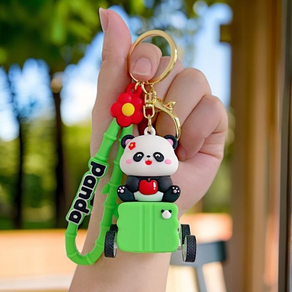 Силиконовые ключевые подвески для сумочки, милые пандские ключевые заклинания