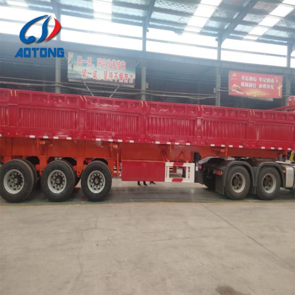 4 Axle 40-60 Ton Drop Side Wall Fence Semi Trailer for Sand Transport Optional Size
