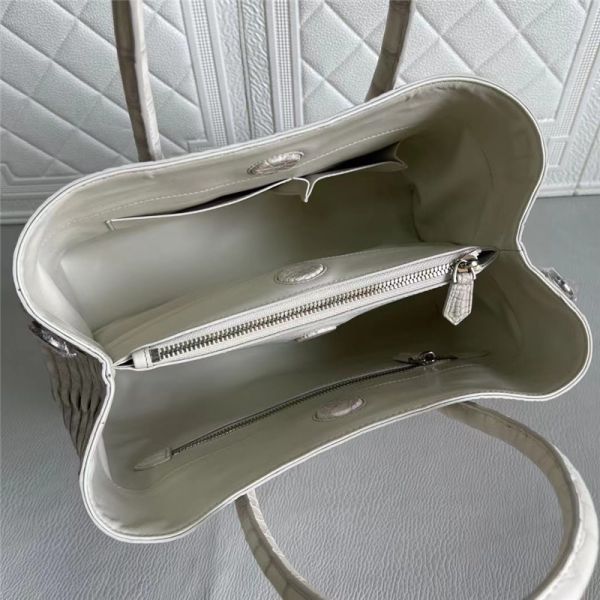 Lady Himalaya White Purse Authentic Alligator Skin Women Totes Handbag Real Crocodile Leather Female Large Shoulder Bag