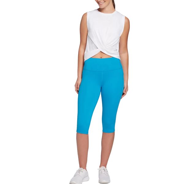 High Waist Blue Short Tight Leggings Sports Pants Fitness Yoga Women Shorts with pocket