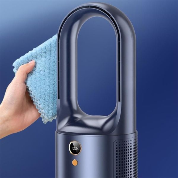 Digital Control Oscillating Bladeless Fan 135*135*330mm With Filtration