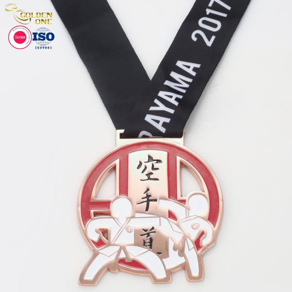 Metal Hanging Marathon Medals Custom Printing Logo Souvenir Karate For Honor
