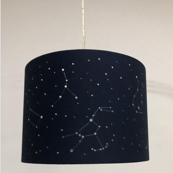 Black Space Cut Out Kids Bedroom Lampshades With Cutouts 3 Layer