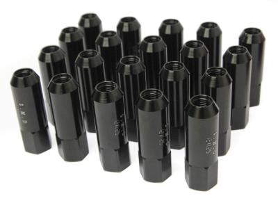 Lightweight Black Anodized Automotive Racing Hub Nuts 12x1.25 / 12x1.5