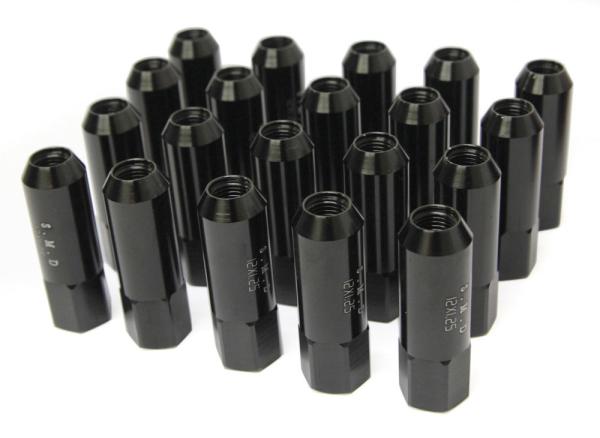 Lightweight Black Anodized Automotive Racing Hub Nuts 12x1.25 / 12x1.5