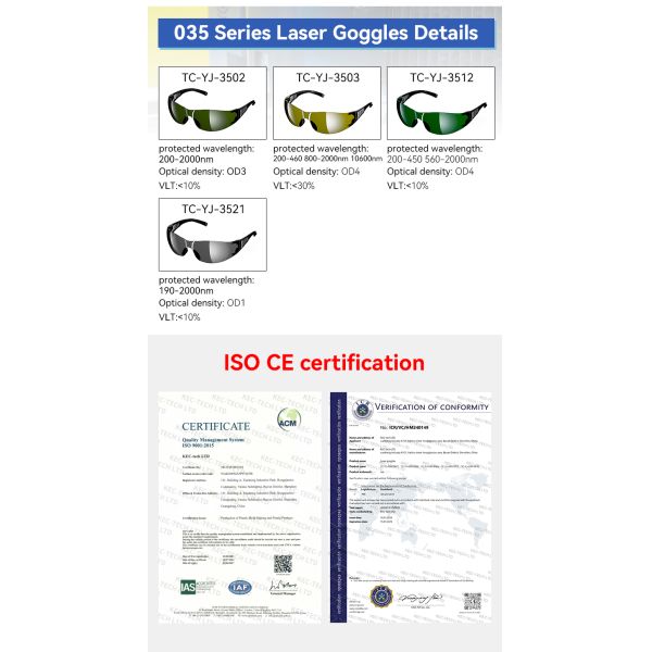 Certified Eye Protection Laser Goggles Laser Protector Glasses and Detector Professional Safety Laser Protective Glasses