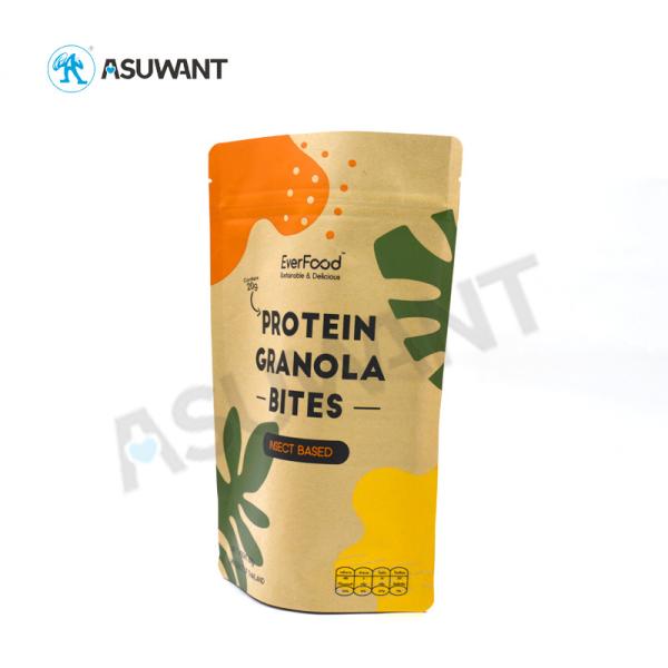 Cookie Packaging Kraft Paper Zipper Bags Stand Up Custom Printed Biodegradable
