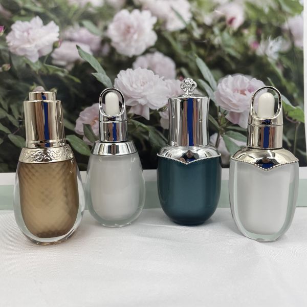 Essential Oil Container 10ml Dropper Bottle Acrylic Oval Shape Double Wall