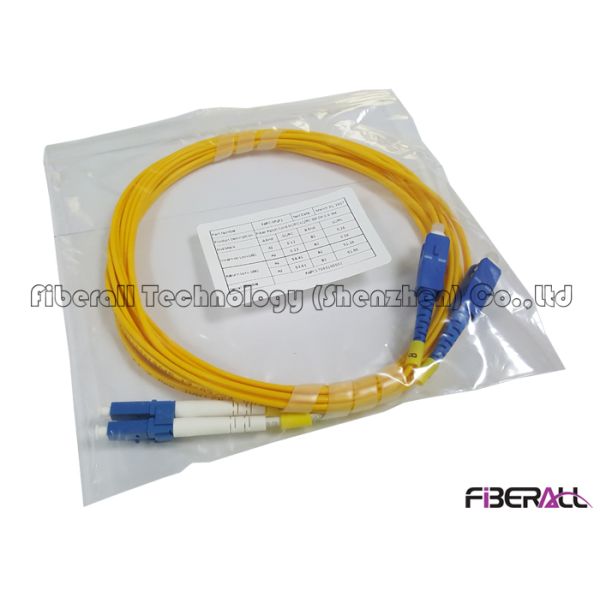 Carrier Grade Single Mode Optical Fiber Patch Cord SC To LC Duplex Fiber Jumper