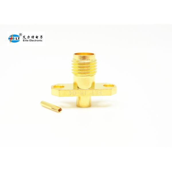 Женские 2 отверстия служат фланцем соединитель 50Ohm держателя SMA RF покрытое золотом