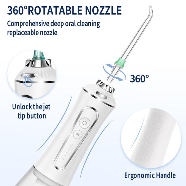Professional Cordless Water Flosser 300ml Water Tank Dental Water Jet Spa Teeth Cleaner