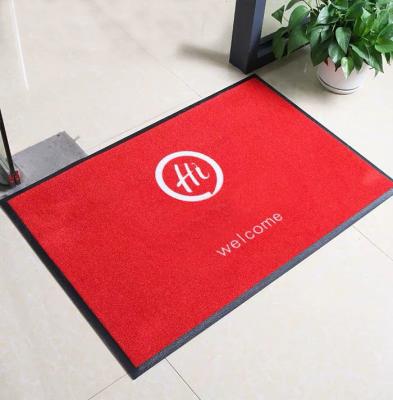 Do raspador feito sob encomenda de borracha do limpador de NBR esteira de nylon da fibra Logo Door Mats 12x12