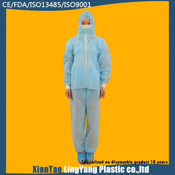 Chemical Resistant Disposable Cleanroom Coverall , Custom Disposable Dust Suits