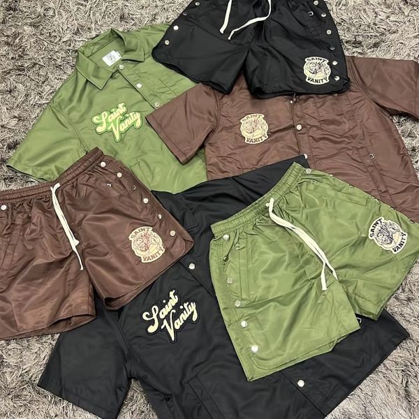 Botones de rompevientos personalizados Polímero de nylon de los hombres de los juegos de polo Trajes de deporte camisas de polo juegos cortos para hombres camisa y juego corto