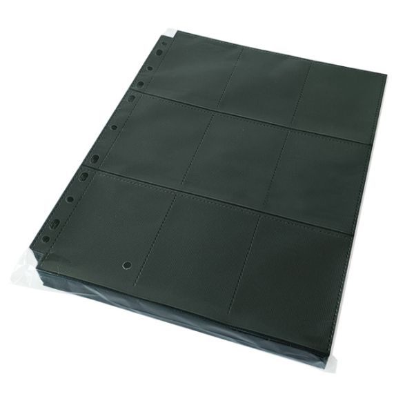 Mtg Tcg 18 Pocket Card Pages Top Loading Black Коллекционная карта Binder Pages
