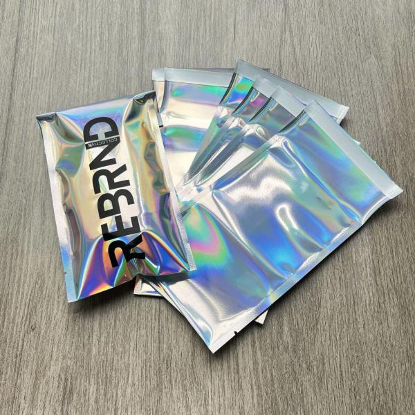 Holographic Metallic Foil Mailer Glitter Mailing Shipping Bags Metallic Rainbow Foil Self-Sealing Envelopes Courier