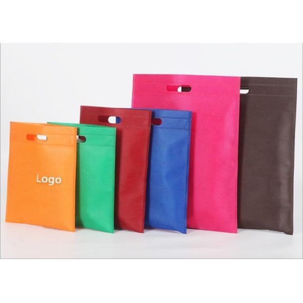 Die Cut Promotional Shopping Non Woven Fabric Carry Bags CMYK Printing