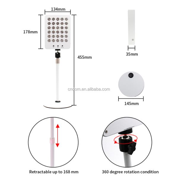 24W Adjustable Red Light Therapy Beauty Device for Anti-Aging and Skin Rejuvenation