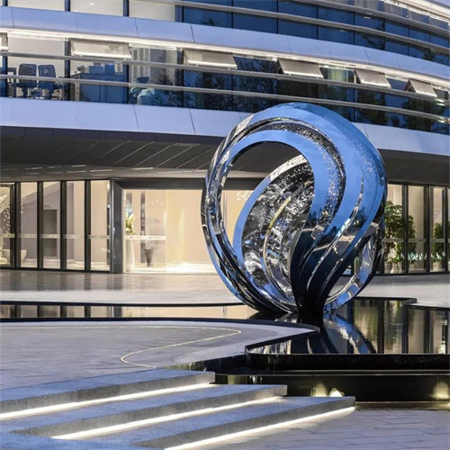 Hollow Silver Stainless Steel Ball Sculpture Decorative For Fountains