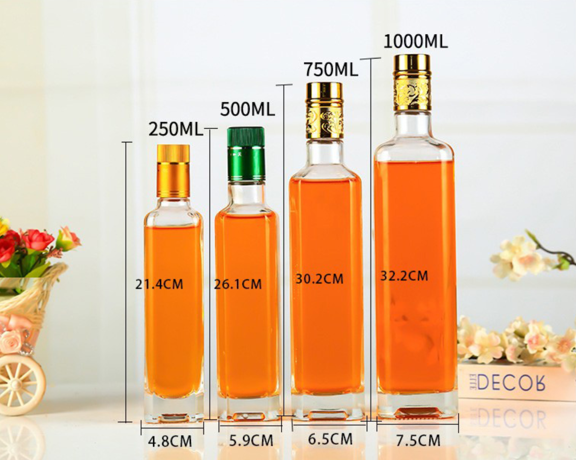 Подгонянный стеклянный зеленый цвет ясности бутылки оливкового масла 500мл/750мл загерметизировал округлую форму