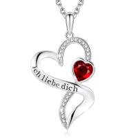 925 Sterling Silver Heart Pendant Necklace 18