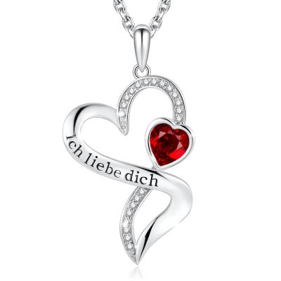 925 Sterling Silver Heart Pendant Necklace 18 In Length Double Endless Love