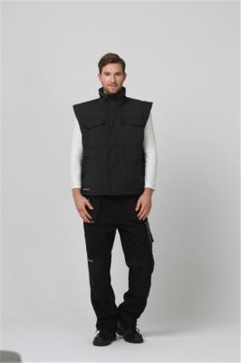 100% Polyester Lining Cold Weather Workwear 180gsm Black Winter Vest Mens