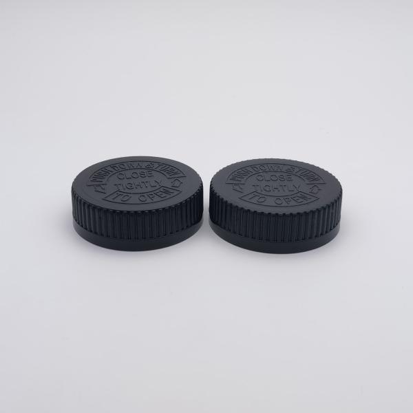 Child Resistance 53/400 Black Bottle Cap With English Characters On Top