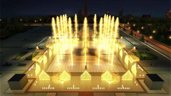 Fontaine de bassin multimédia musicale avec contrôle DMX Seafountain