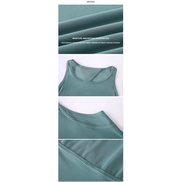 250gsm Mesh Fitness Loose Fit Activewear T Shirts Yoga Tank Top Hollow Back Vent