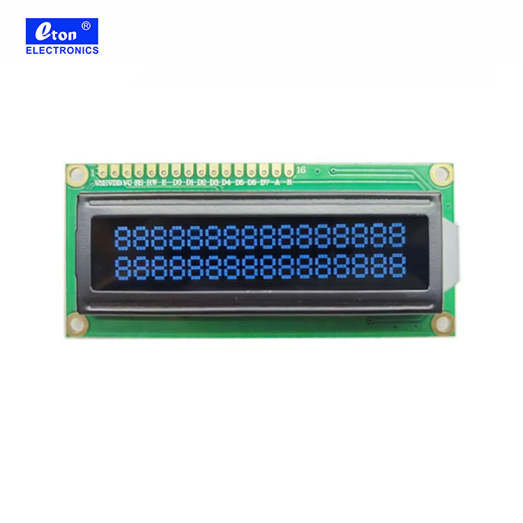 Small Alphanumeric LED Backlight Display 2x16 Character Panel LCD Monochrome Cob Type