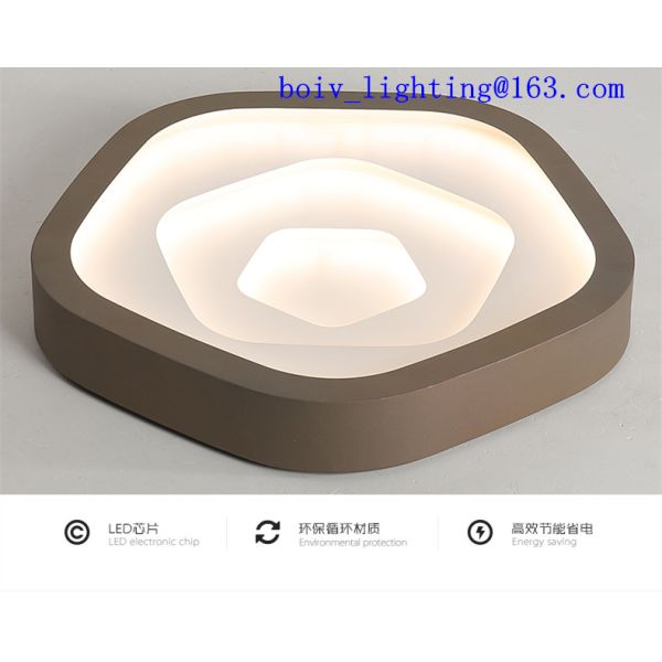 Indoor Iron  Acrylic LED Ceiling Mount Light  For Living Room Gold Black Color