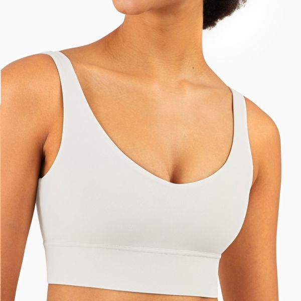 Лайкра глубоко v нейлона - бюстгальтер спорт шеи собрал кожу дружелюбную